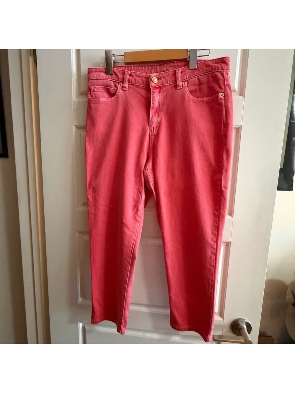 Michael Kors Izzy Cropped Skinny Jeans – Size 10 – Coral - Picture 2 of 7